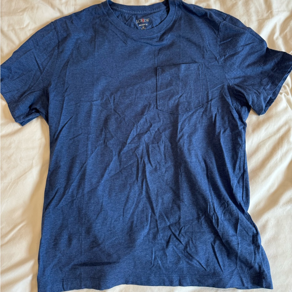 J. Crew Men's Broken In Pocket Tee - Classic - Medium - Heather Riviera
